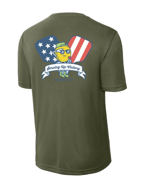 USA Military Pickleball Endurance Shirt - Olive Green