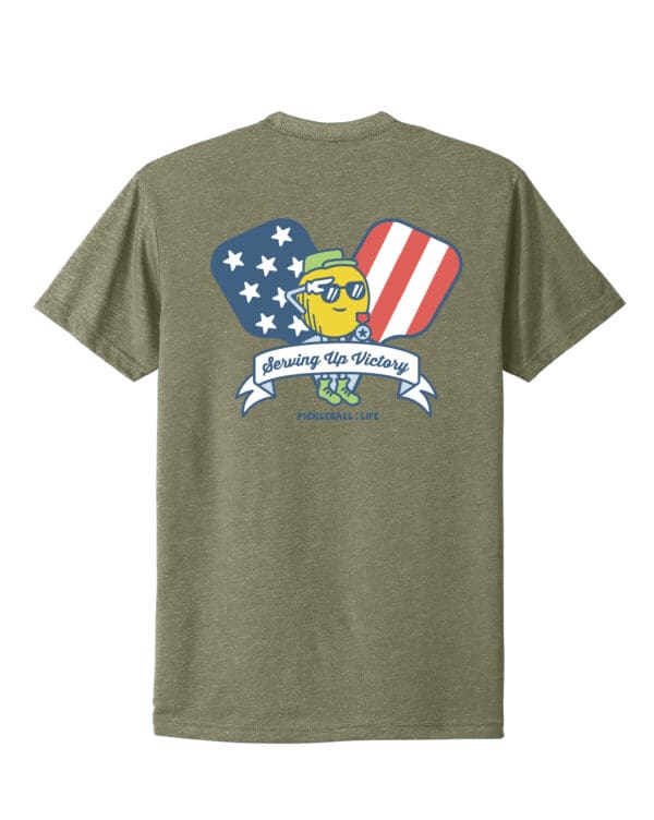 USA Military Pickleball Short Sleeve Crew - Olive Green